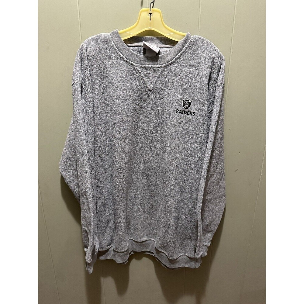 Vintage NFL Oakland Raiders Oversized Grey Wolfe Fleece Pullover Men’s Sz XL